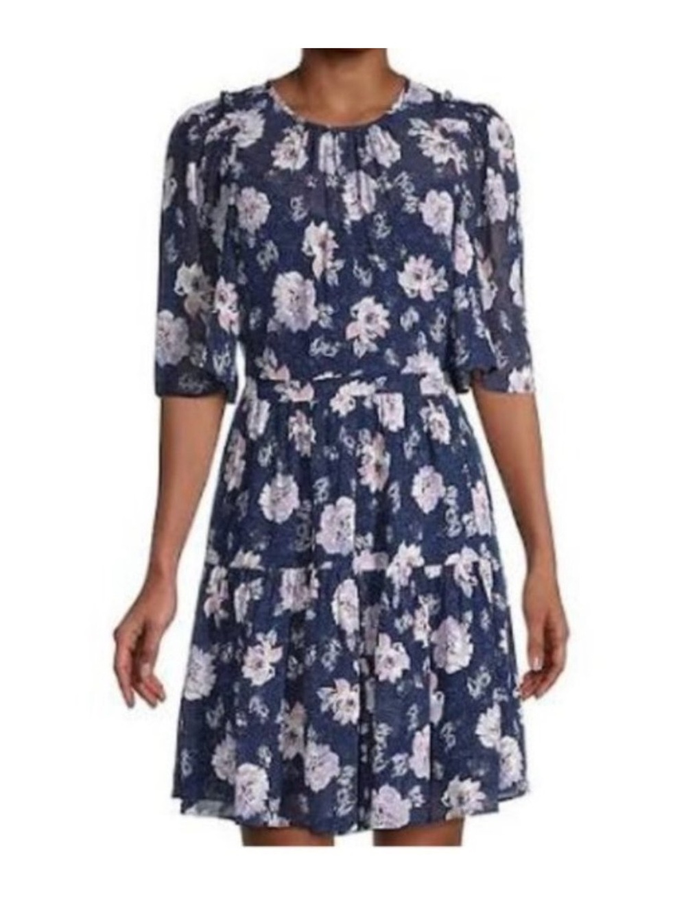 Rebecca Taylor Peony Bloom Dress in Navy